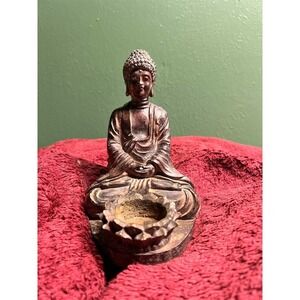 Sitting Buddha Tealight Spiritual Candle Buddhism Meditation Figurine Statue 6x5